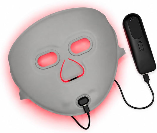 4-In-1 LED Face Mask – Red, Blue, Amber & Near-Infrared Light Modes, Soft Flexible Fabric Fit, At-Home Skincare Mask for Face Glow & Routine