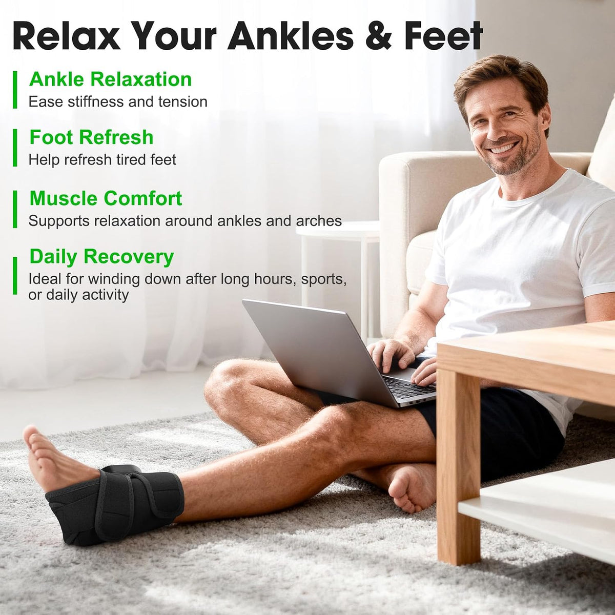 Ankle Massager for Pain Relief, Foot Massager for Neuropathy, FSA Eligible