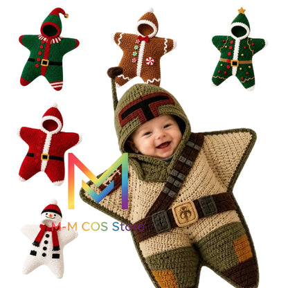 2026 New Seal Star Comfort Baby Rompers Christmas Baby Cartoon Knitted Cute Rompers for Halloween Cos Boys and Girls